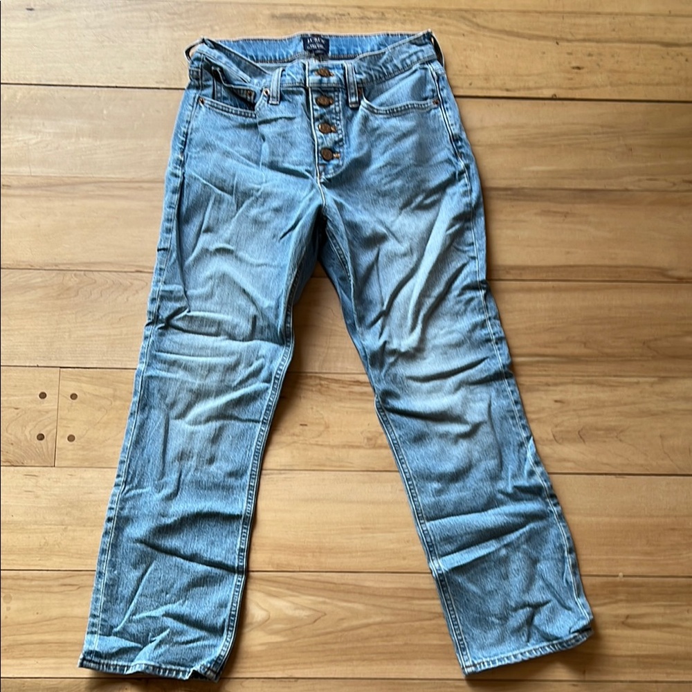 Jcrew Classic Blue Straight Jeans with Lived-In Look
